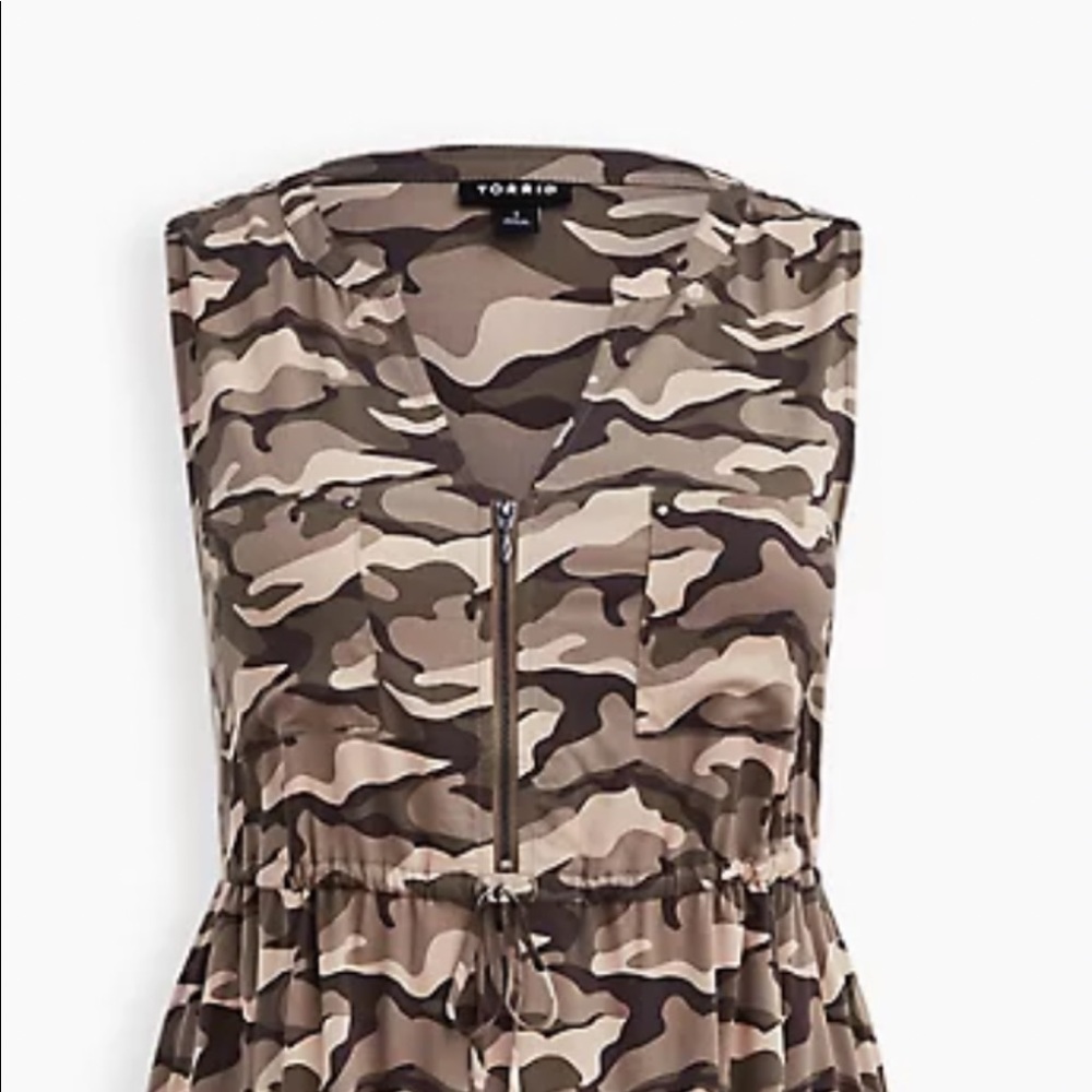 Torrid SLEEVELESS ZIP-FRONT SHIRT DRESS - STRETCH CHALLIS CAMO plus size